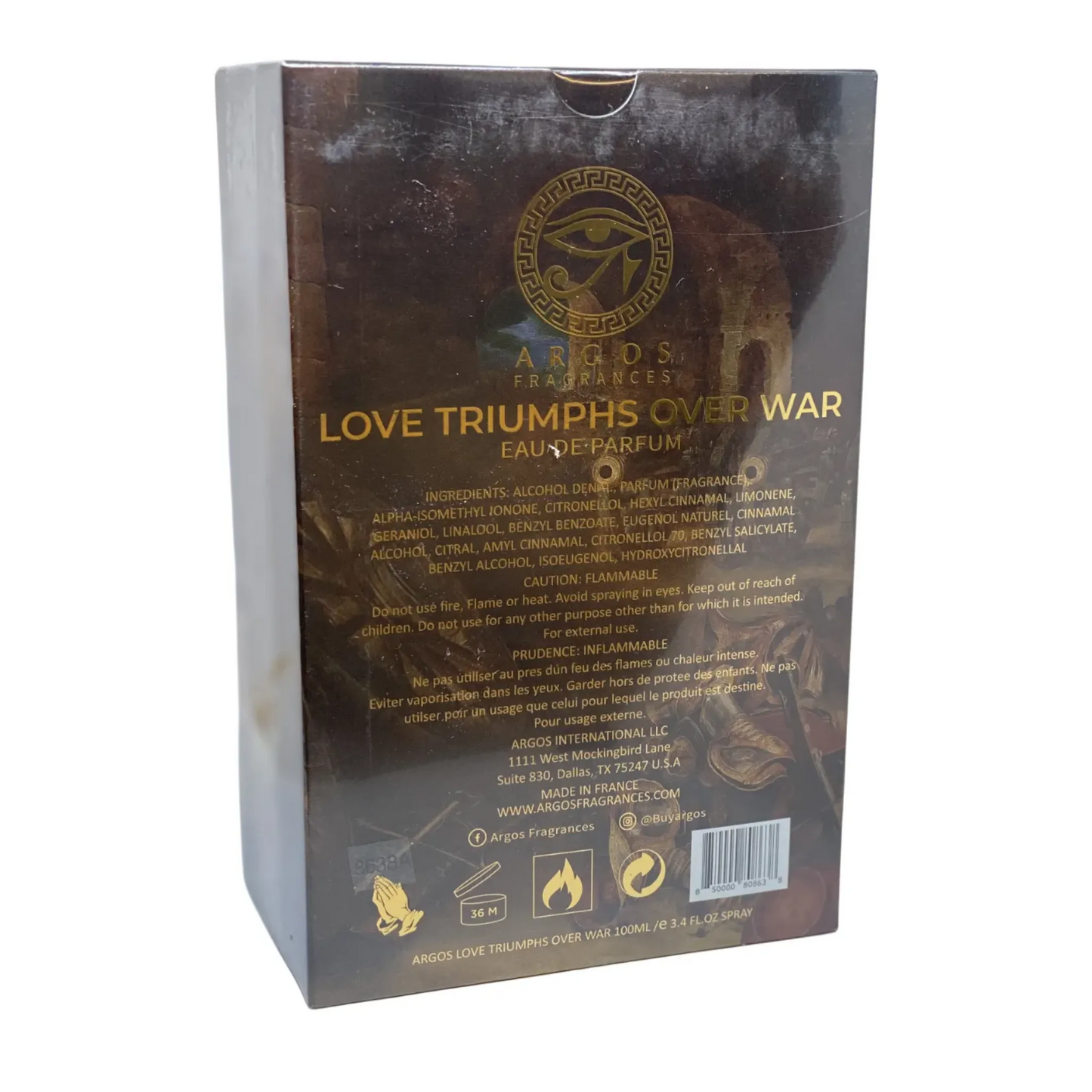 Argos - Love Triumphs Over War - Edp 100ml / 3.4oz Brand New in Box