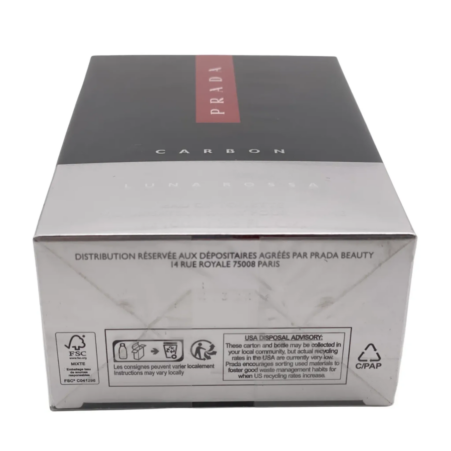 PRADA Luna Rossa Carbon Eau De Toilette Spray 3.4 Oz for Men Sealed