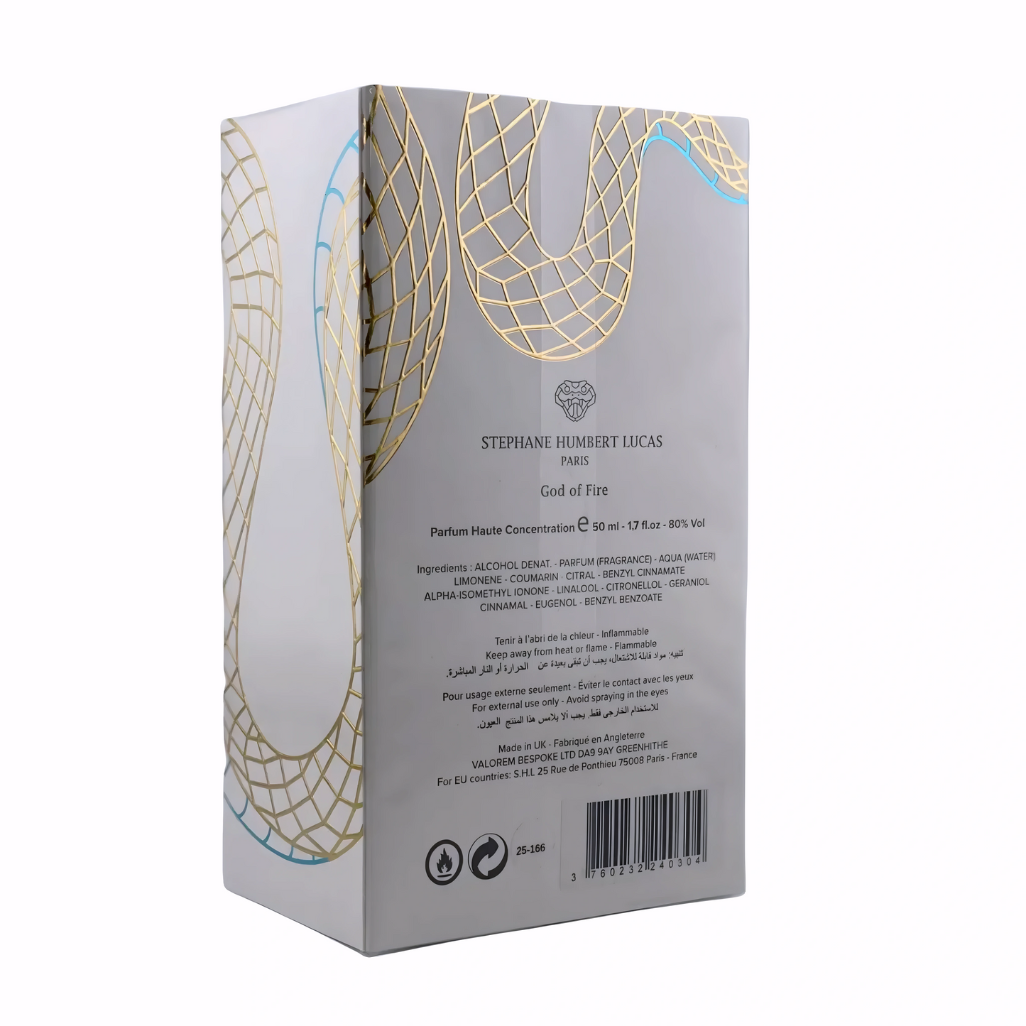 Stephane Humbert Lucas God of Fire 50ml Eau De Parfum New In Box