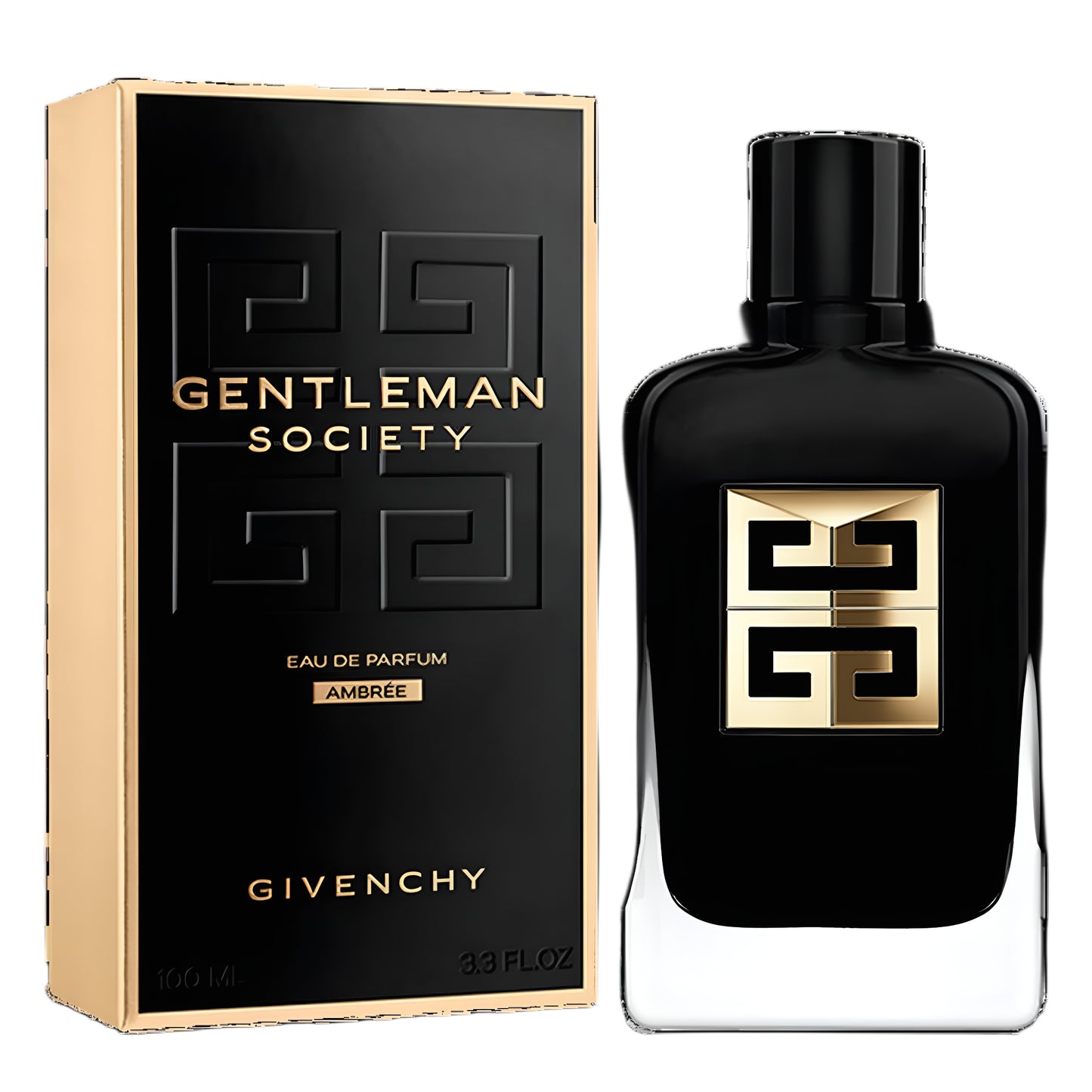 Givenchy Gentleman Society Ambre perfume bottle and packaging on a white background