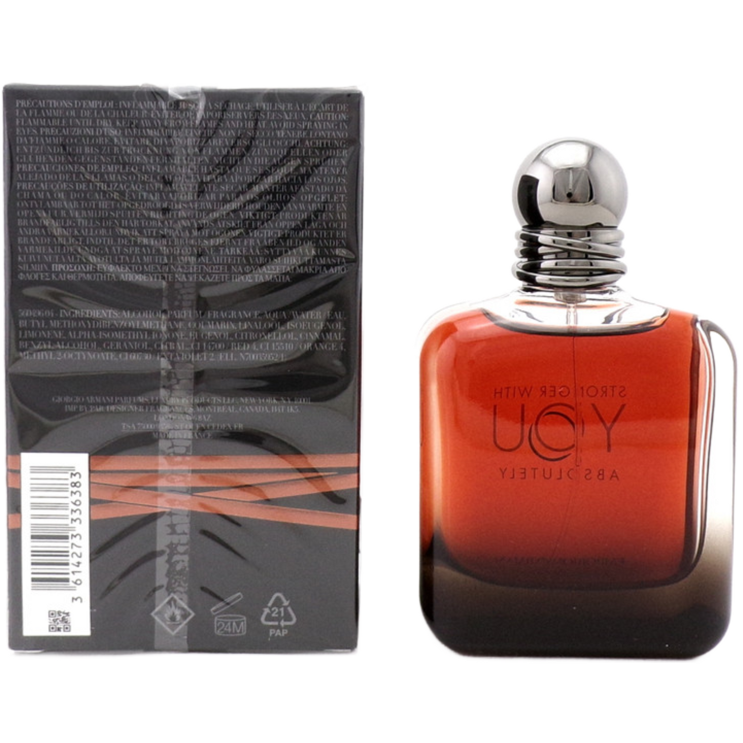 Emporio Armani Stronger With You Absolutely 3.3 oz EDP Spray for Men. New Sealed