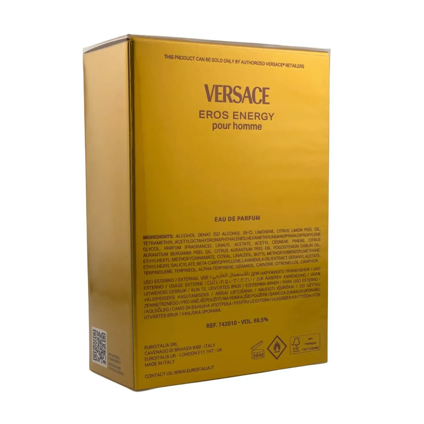 Versace Eros Energy Men 3.4 oz 100 ml Eau De Parfum Spray New Sealed