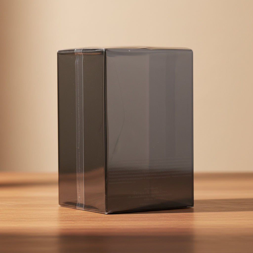 Black rectangular object with text on a gray background