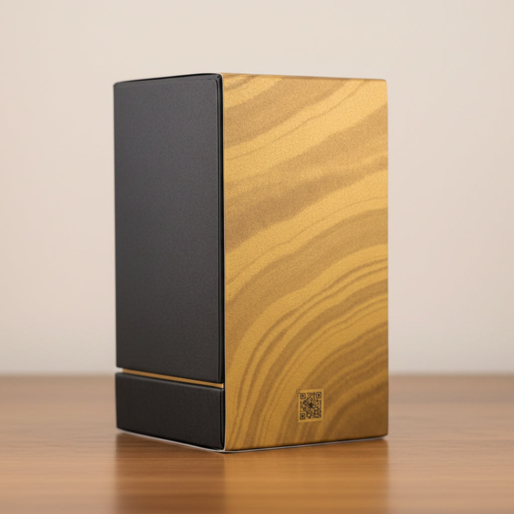 Bvlgari Tygar Wooden box with black side on a white background