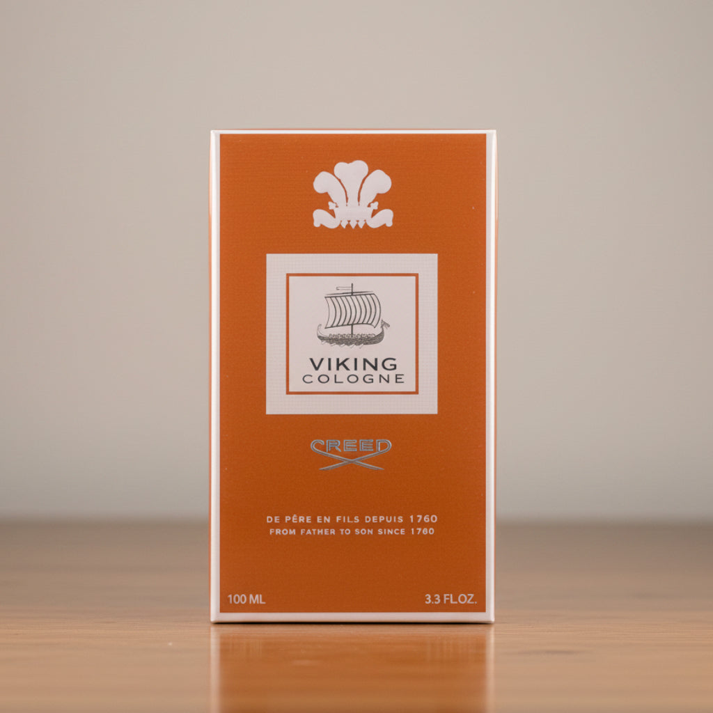 Viking Cologne bottle on a white background