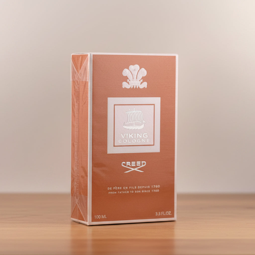 Creed Viking perfume packaging on a white background