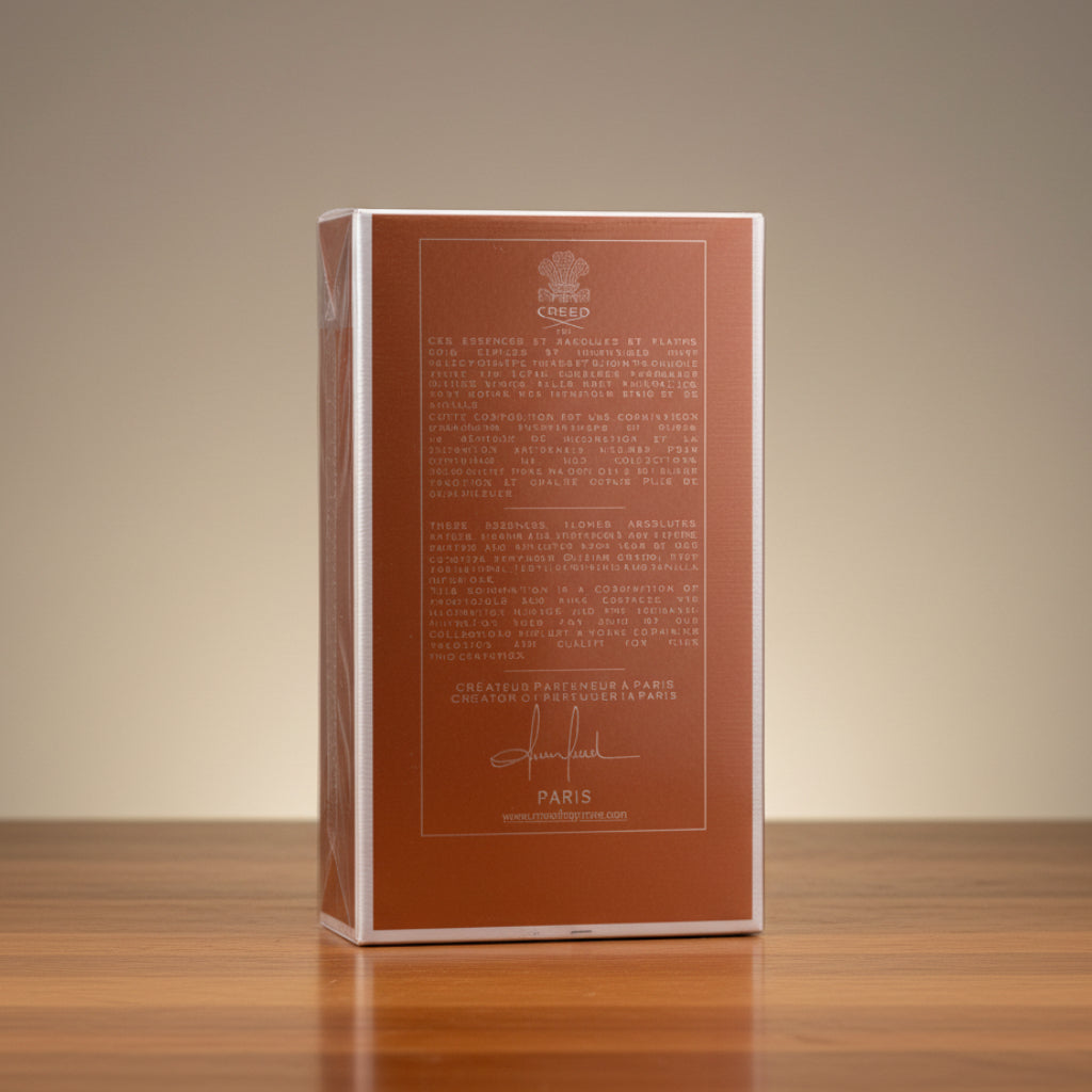 Creed Viking Cologne. Brown book with text on a white surface.