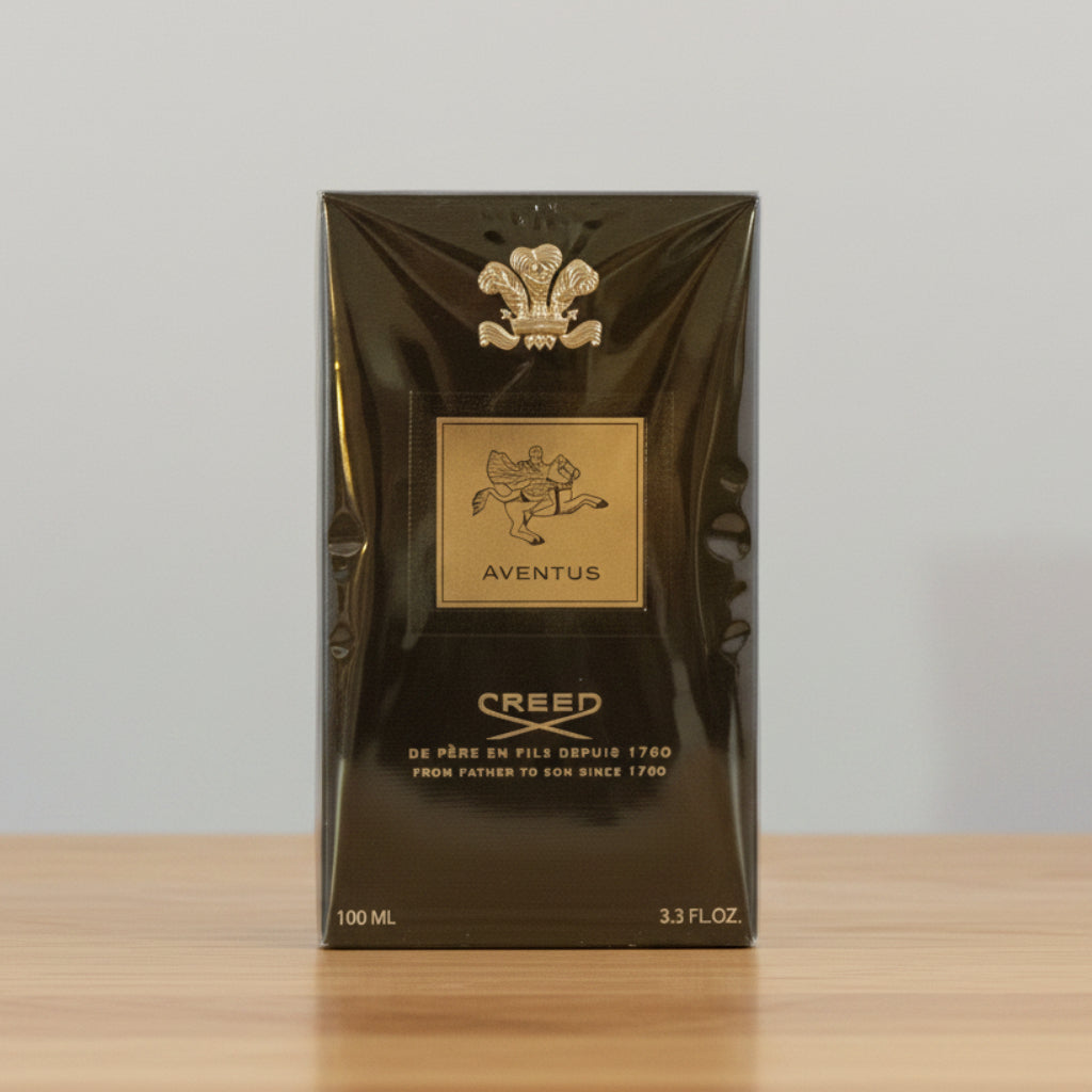 Creed Aventus perfume packaging on a white background
