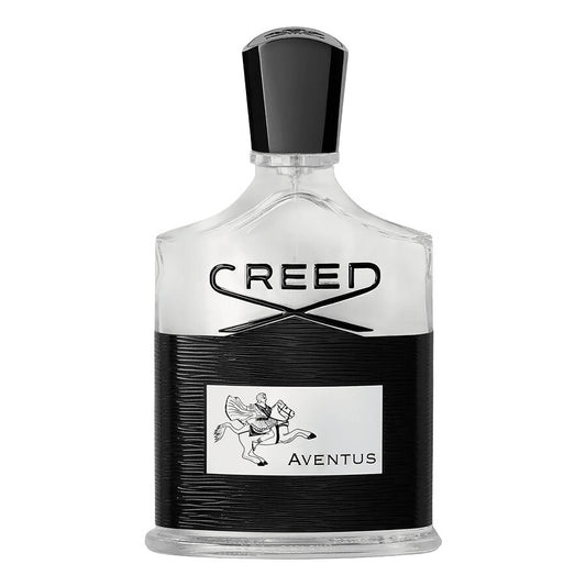 Creed Aventus perfume bottle on a white background