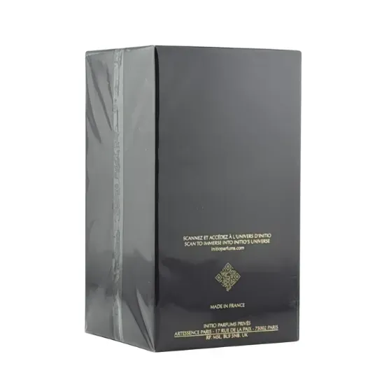 Black rectangular box with gold text on a white background